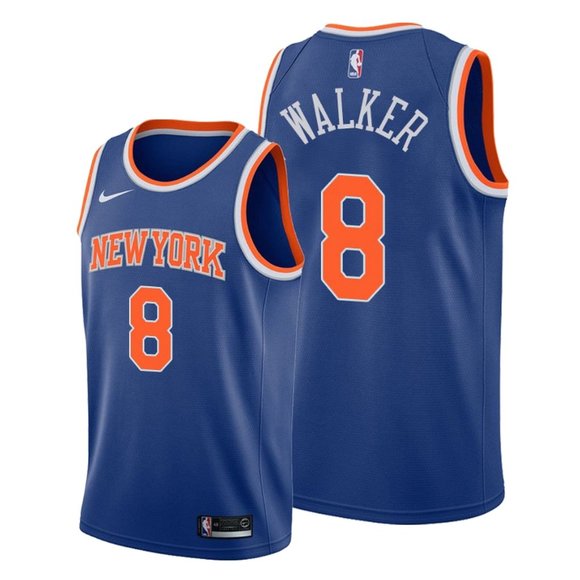 New Yok Knicks #8 Kemba Walker Blue Stitched Swingman Basketball Jersey